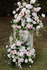 Large Silk White Floral & Foliage Arrangement Photo - 4