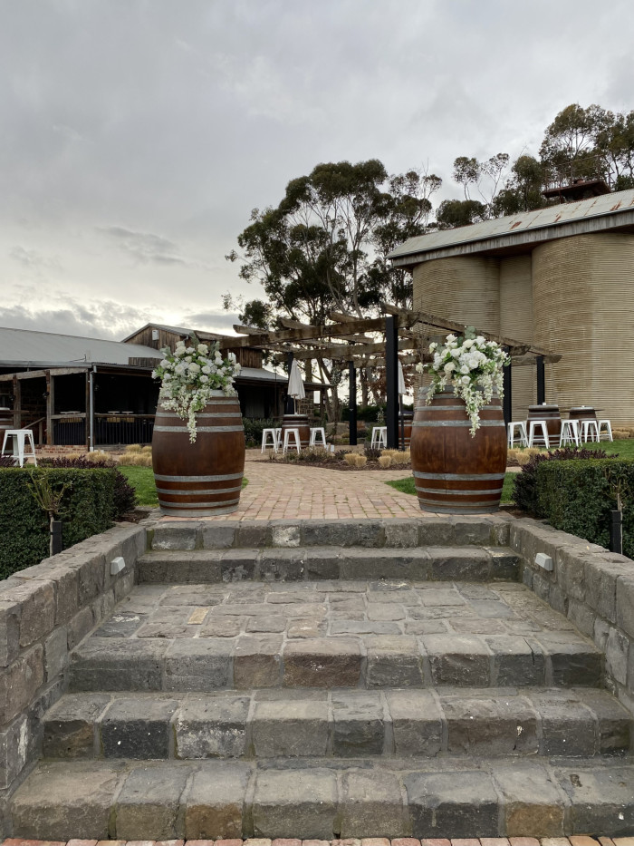 Large Silk White Floral & Foliage Arrangement Photo - 2