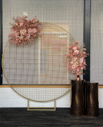 Silk Pink Floral with Pink Fans Spray Photo - 1
