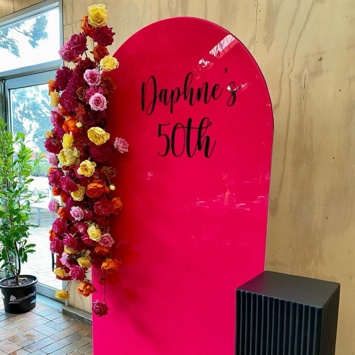 Acrylic Arch Backdrop - Hot Pink Photo - 3
